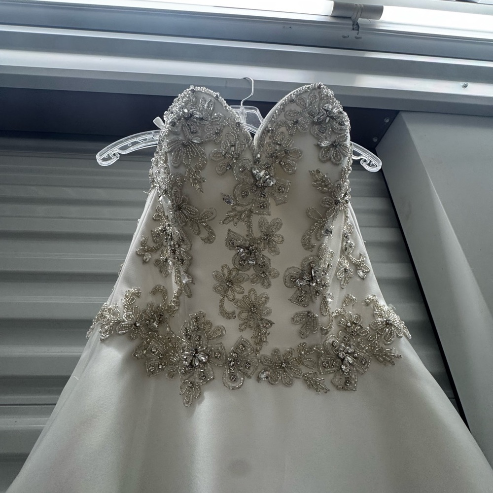 CLEARANCE -Christina Wu Wedding Dress - Size 6 – Strapless Beaded Bodice – NWT - Picture 9 of 16